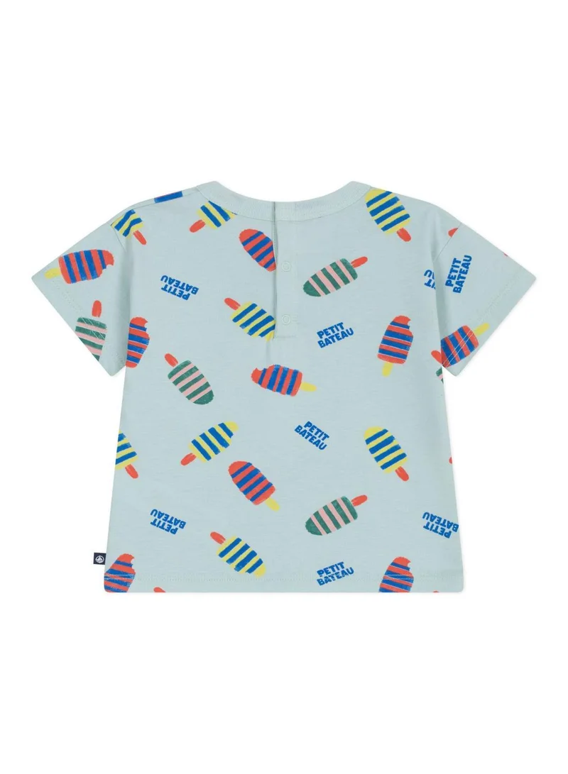 بيتي باتو Babies' short-sleeved seagull-print cotton T-shirt